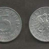 Münze Österreich: 5 Groschen 1980
