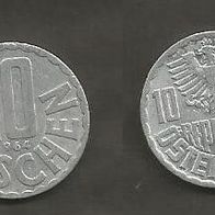 Münze Österreich: 10 Groschen 1964