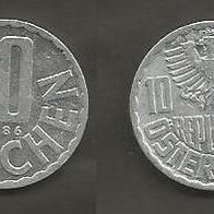 Münze Österreich: 10 Groschen 1986