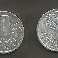 Münze Österreich: 10 Groschen 1987