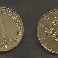 Münze Österreich: 1 Schilling 1991