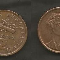 Münze Griechenland: 2 Drachme 1988
