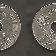 Münze Dänemark: 25 Öre 1987