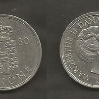Münze Dänemark: 1 Krone 1980