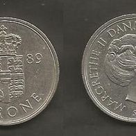 Münze Dänemark: 1 Krone 1989