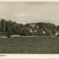 alte AK Überlingen Bodensee, Blick vom See aus