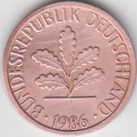 BRD 1 Pfennig 1986 G Bundesrepublik Deutschland aus dem Umlauf