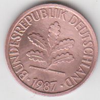 BRD 1 Pfennig 1987 G Bundesrepublik Deutschland aus dem Umlauf