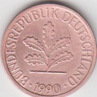 BRD 1 Pfennig 1990 J Bundesrepublik Deutschland aus dem Umlauf