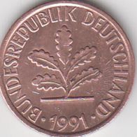 BRD 1 Pfennig 1991 F Bundesrepublik Deutschland aus dem Umlauf