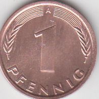 BRD 1 Pfennig 1991 A Bundesrepublik Deutschland aus dem Umlauf