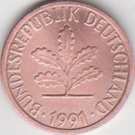 BRD 1 Pfennig 1991 J Bundesrepublik Deutschland aus dem Umlauf