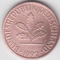 BRD 1 Pfennig 1992 D Bundesrepublik Deutschland aus dem Umlauf