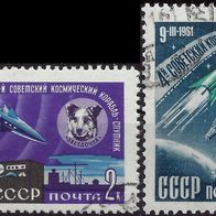 UdSSR - CCCP - Mi. Nr. 2497-2498 " Start Sputnik 4 und 5 " - gestempelt o