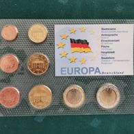 Deutschland : Eurosatz 2002 A alle 8 Münzen im Blister