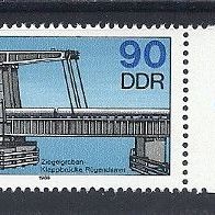 DDR 1988, MiNr: 3207 nur der Sperrwert sauber postfrisch, Randstück