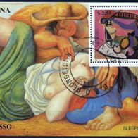 Guyana - Mi. Block 96 - Picasso Schlafende Bauern (1990) - gestempelt o