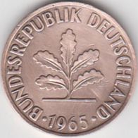 Deutschland BRD 2 Pfennig 1965 D DM Kursmünze aus dem Umlauf