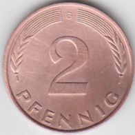Deutschland BRD 2 Pfennig 1995 G DM Kursmünze aus dem Umlauf