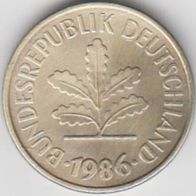 Deutschland BRD 5 Pfennig 1986 J DM Kursmünze aus dem Umlauf