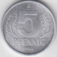 Deutschland DDR 5 Pfennig 1983 A Kursmünze aus dem Umlauf