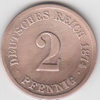Deutschland Deutsches Reich 2 Pfennig 1874 G Kursmünze aus dem Umlauf
