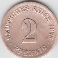 Deutschland Deutsches Reich 2 Pfennig 1875 C Kursmünze aus dem Umlauf