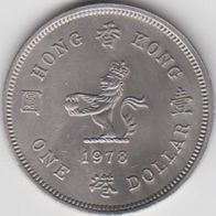 Hong Kong j – 1 Dollar 1978 – Queen Elizabeth the Second Kursmünze aus dem Umlauf