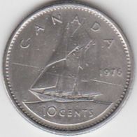 Kanada Canada 10 Cent 1976 Kursmünze aus dem Umlauf