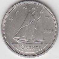 Kanada Canada 10 Cent 1986 Kursmünze aus dem Umlauf