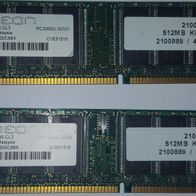 1 Gb (2x 512 MB) DDR RAM 400 MHz PC3200U Kit Elixir und Aeneon