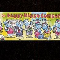 Ü - Ei 10 x Beipackzettel Die Happy Hippos Company 1994