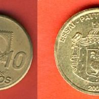 Liechtenstein 2004 10 Ceros Essai - Pattern - Probe Münze aus Blister.