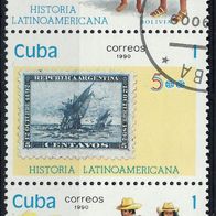 Cuba - Kuba - Mi. Nr. 3418-3422 ZD - Lateinamerikan. Geschichte (1990) - gestempelt o