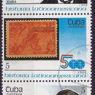 Cuba - Kuba - Mi. Nr. 3232-3236 ZD - Lateinamerikan. Geschichte (1988) - gestempelt o