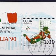 Cuba - Kuba - Mi. Nr. Block 117 - Fußball-WM Italia´90 (1990) - gestempelt o