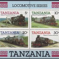 Tanzania - Mi. Block 44 - Eisenbahn Lokomotiven (1985) - postfrisch xx