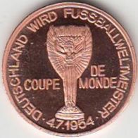 1954 Deutschland wird Fußballweltmeister Kupferpfennige Kupferpfennig Medaille Münze