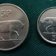 IRL : Irland 2 x 5 Pence 1986 groß / 1996 klein