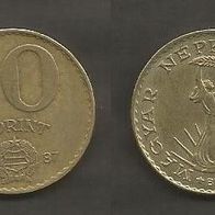 Münze Ungarn: 10 Forint 1987