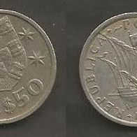 Münze Portugal: 2,50 Escudo 1974