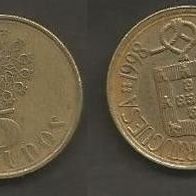 Münze Portugal: 5,00 Escudo 1998