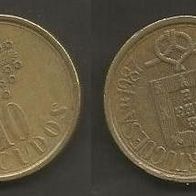 Münze Portugal: 10 Escudo 1987
