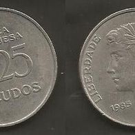 Münze Portugal: 25 Escudo 1985
