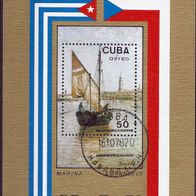 Cuba - Kuba - Mi. Nr. Block 55 - PRAGA 78 Schiffe (1978) - gestempelt o