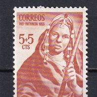 Spanien, Sahara, 1953, Mi. 135, Musik, 1 Briefm., postfr. mit Falz