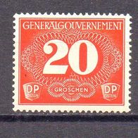 Generalgouvernement 1940, Mi. Nr. 0002 / Z2, Zustellungsmarke, postfrisch #08650