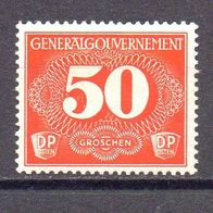 Generalgouvernement 1940, Mi. Nr. 0004 / Z4, Zustellungsmarke, postfrisch #08652