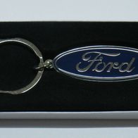 Ford Schlüsselanhänger silbern historisch Maße Emblem 55x21mm 