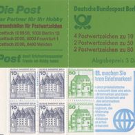 Berlin - Markenheftchen MHB 13boZ 2 (Burgen und Schösser, 1982) - 80er fehlt! - Text!